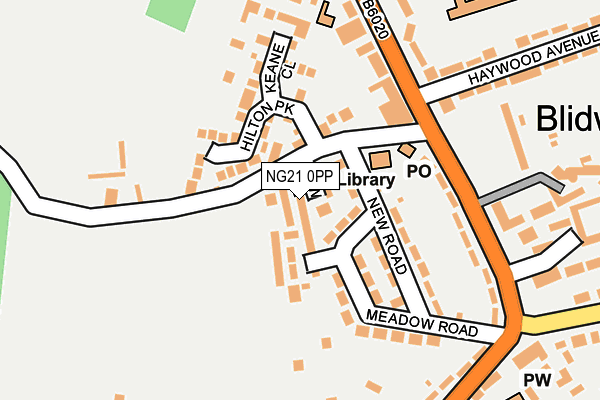 NG21 0PP map - OS OpenMap – Local (Ordnance Survey)