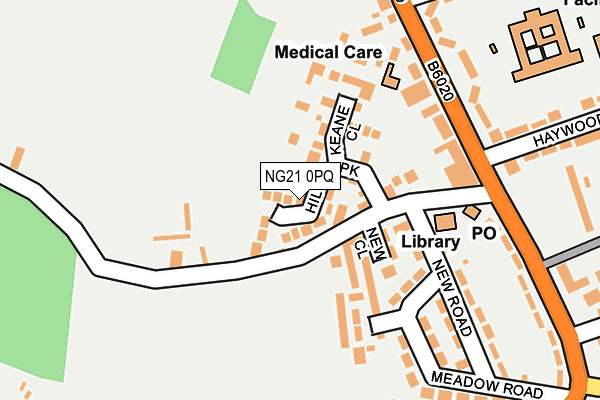 NG21 0PQ map - OS OpenMap – Local (Ordnance Survey)