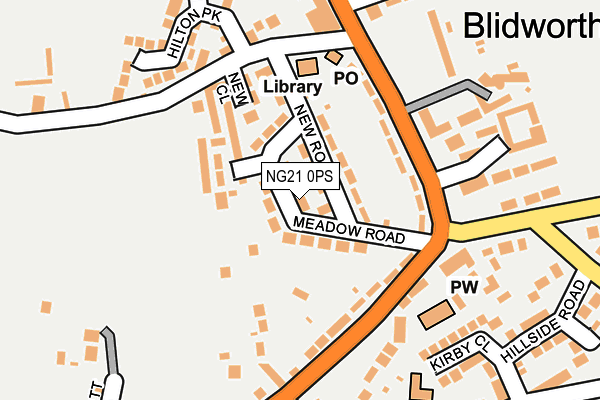 NG21 0PS map - OS OpenMap – Local (Ordnance Survey)