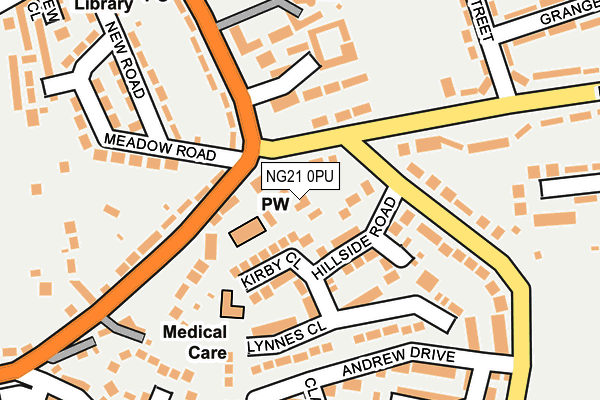 NG21 0PU map - OS OpenMap – Local (Ordnance Survey)