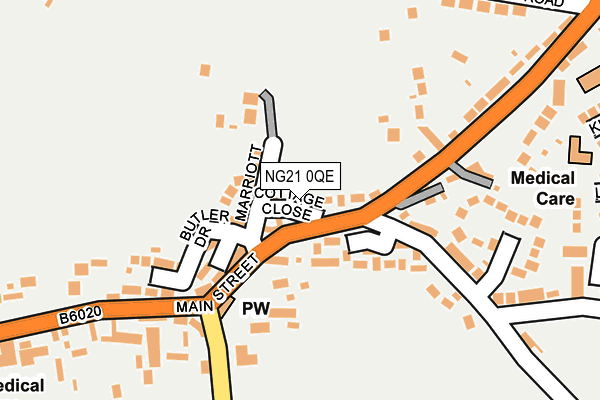 NG21 0QE map - OS OpenMap – Local (Ordnance Survey)
