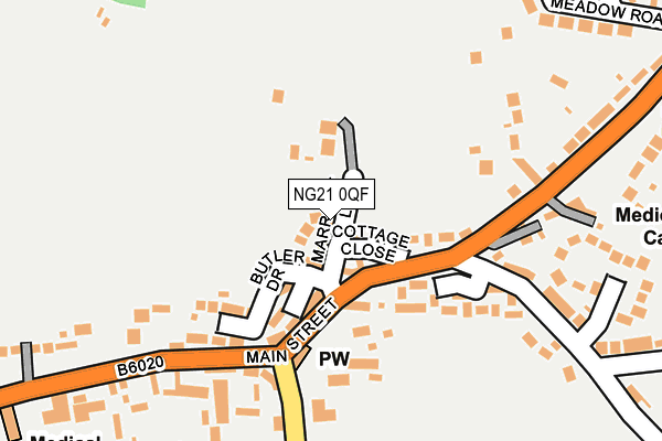 NG21 0QF map - OS OpenMap – Local (Ordnance Survey)