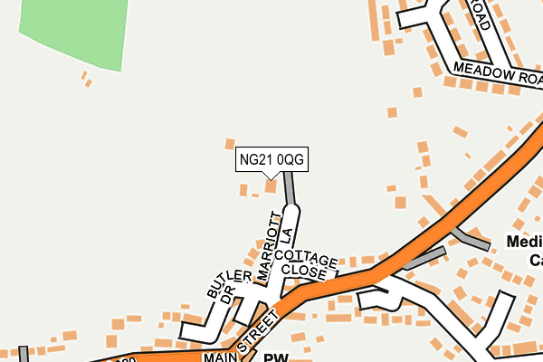 NG21 0QG map - OS OpenMap – Local (Ordnance Survey)