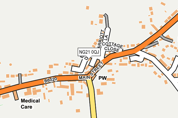 NG21 0QJ map - OS OpenMap – Local (Ordnance Survey)