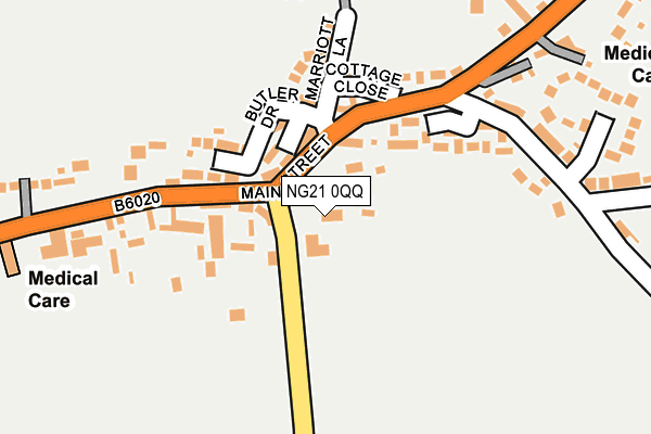 NG21 0QQ map - OS OpenMap – Local (Ordnance Survey)