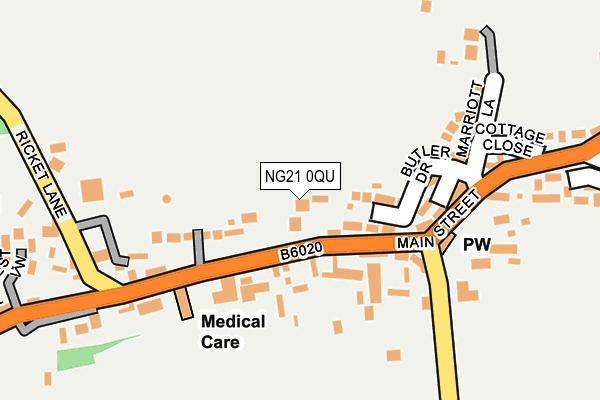 NG21 0QU map - OS OpenMap – Local (Ordnance Survey)