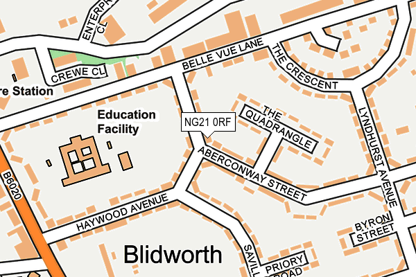 NG21 0RF map - OS OpenMap – Local (Ordnance Survey)