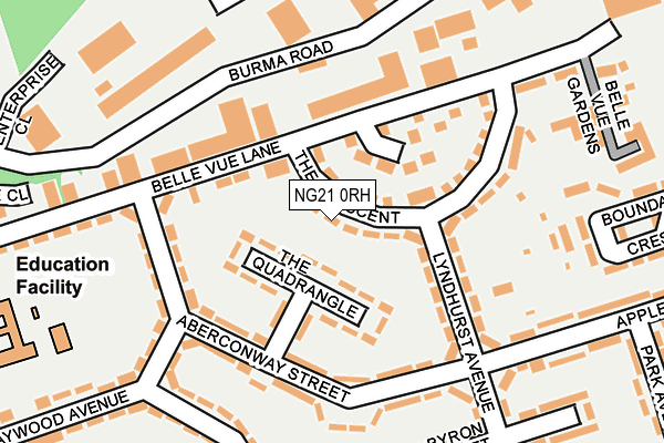 NG21 0RH map - OS OpenMap – Local (Ordnance Survey)