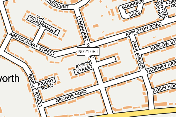 NG21 0RJ map - OS OpenMap – Local (Ordnance Survey)