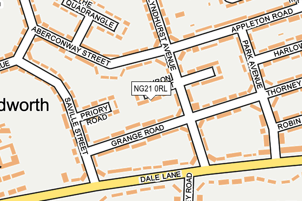 NG21 0RL map - OS OpenMap – Local (Ordnance Survey)
