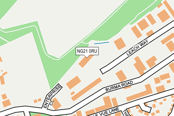 NG21 0RU map - OS OpenMap – Local (Ordnance Survey)