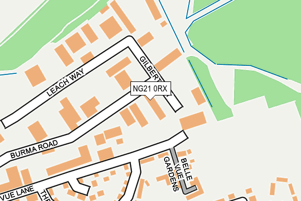 NG21 0RX map - OS OpenMap – Local (Ordnance Survey)