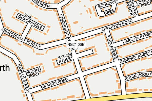 NG21 0SB map - OS OpenMap – Local (Ordnance Survey)