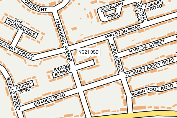 NG21 0SD map - OS OpenMap – Local (Ordnance Survey)