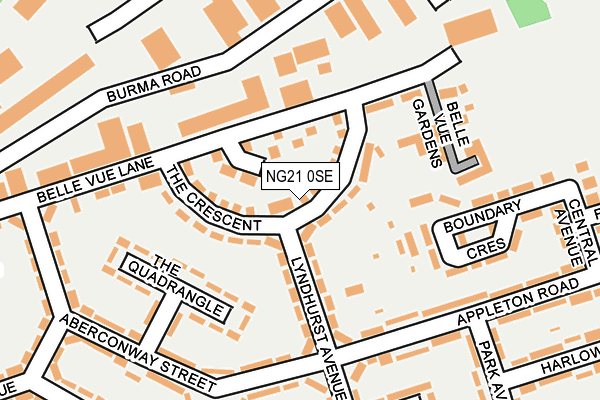 NG21 0SE map - OS OpenMap – Local (Ordnance Survey)