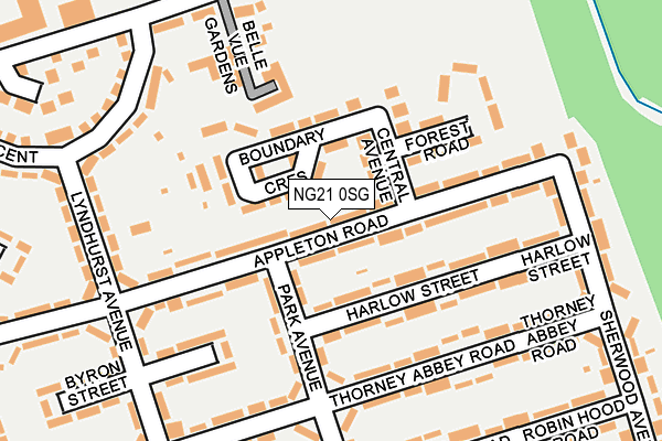 NG21 0SG map - OS OpenMap – Local (Ordnance Survey)