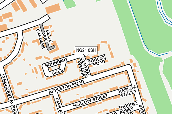 NG21 0SH map - OS OpenMap – Local (Ordnance Survey)