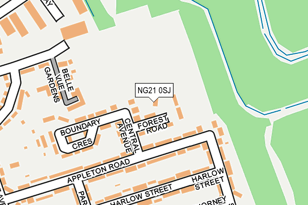 NG21 0SJ map - OS OpenMap – Local (Ordnance Survey)