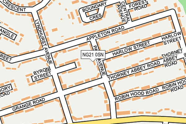 NG21 0SN map - OS OpenMap – Local (Ordnance Survey)