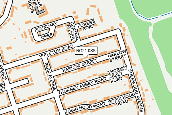 NG21 0SS map - OS OpenMap – Local (Ordnance Survey)