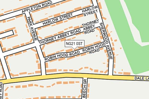 NG21 0ST map - OS OpenMap – Local (Ordnance Survey)