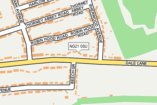 NG21 0SU map - OS OpenMap – Local (Ordnance Survey)