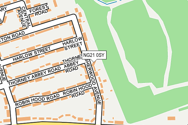 NG21 0SY map - OS OpenMap – Local (Ordnance Survey)