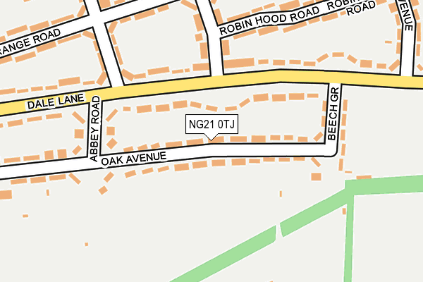 NG21 0TJ map - OS OpenMap – Local (Ordnance Survey)