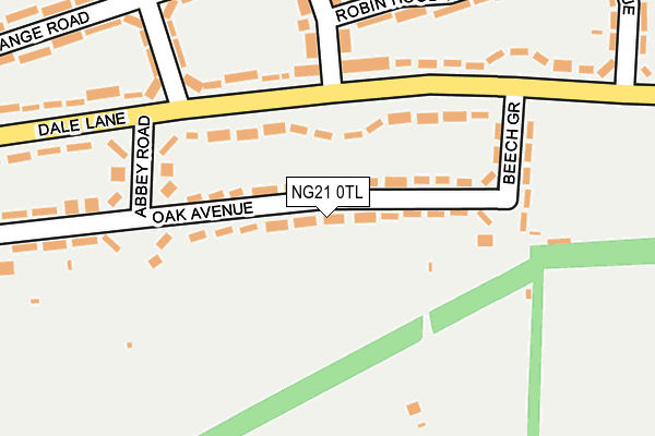 NG21 0TL map - OS OpenMap – Local (Ordnance Survey)