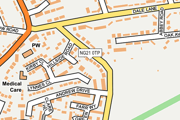 NG21 0TP map - OS OpenMap – Local (Ordnance Survey)