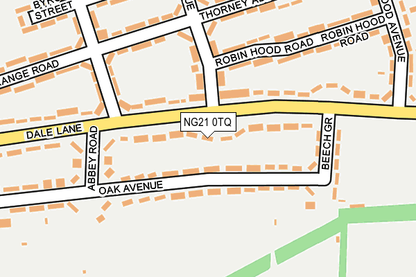 NG21 0TQ map - OS OpenMap – Local (Ordnance Survey)