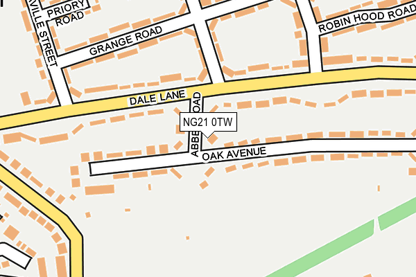 NG21 0TW map - OS OpenMap – Local (Ordnance Survey)