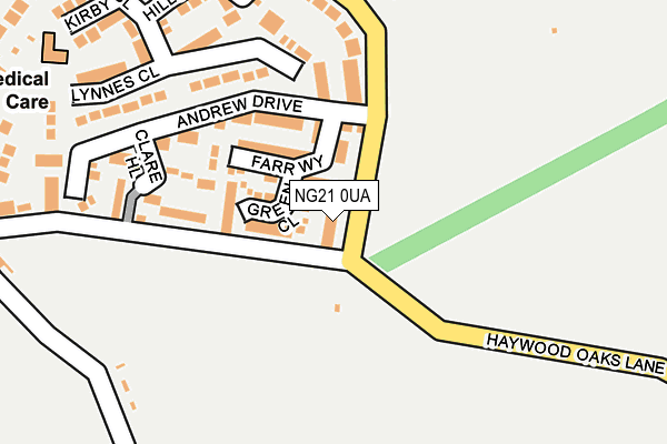 NG21 0UA map - OS OpenMap – Local (Ordnance Survey)