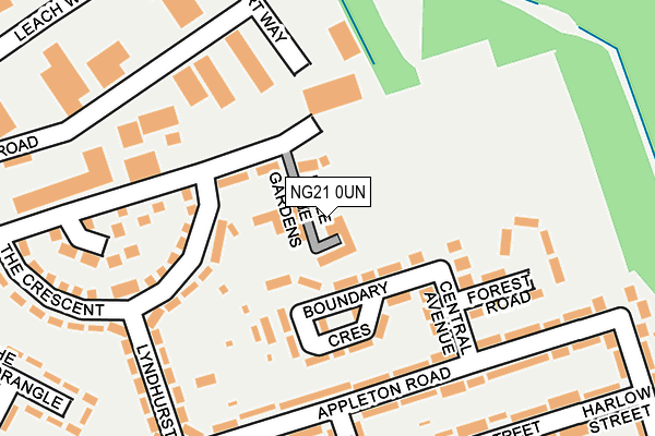 NG21 0UN map - OS OpenMap – Local (Ordnance Survey)