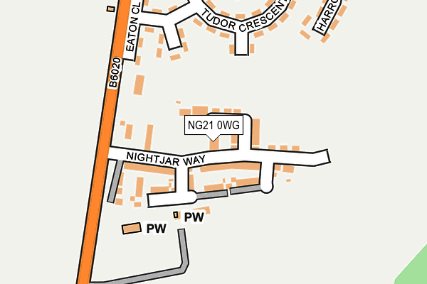 NG21 0WG map - OS OpenMap – Local (Ordnance Survey)