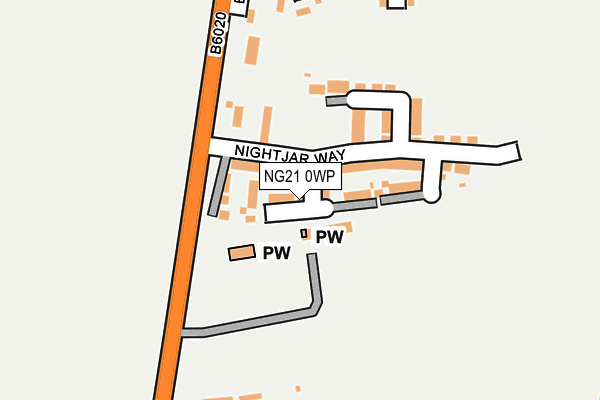 NG21 0WP map - OS OpenMap – Local (Ordnance Survey)