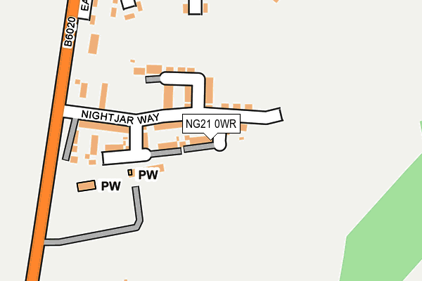 NG21 0WR map - OS OpenMap – Local (Ordnance Survey)