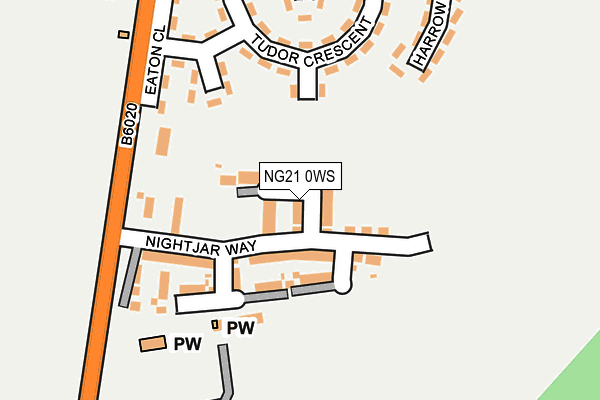 NG21 0WS map - OS OpenMap – Local (Ordnance Survey)