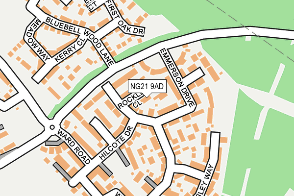 NG21 9AD map - OS OpenMap – Local (Ordnance Survey)