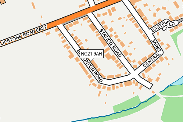 NG21 9AH map - OS OpenMap – Local (Ordnance Survey)