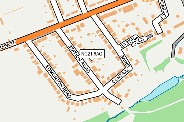 NG21 9AQ map - OS OpenMap – Local (Ordnance Survey)