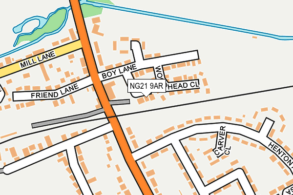 NG21 9AR map - OS OpenMap – Local (Ordnance Survey)