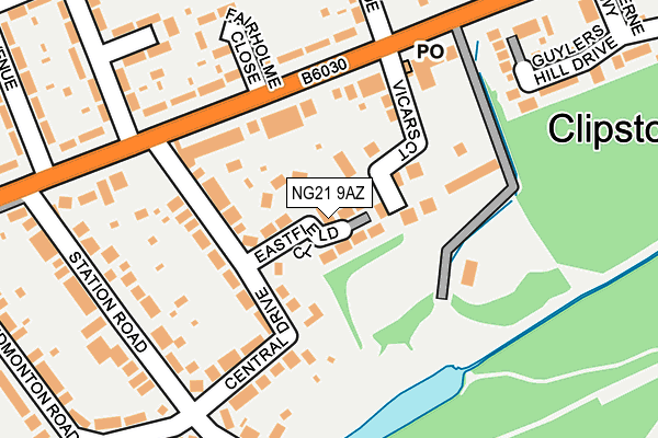 NG21 9AZ map - OS OpenMap – Local (Ordnance Survey)