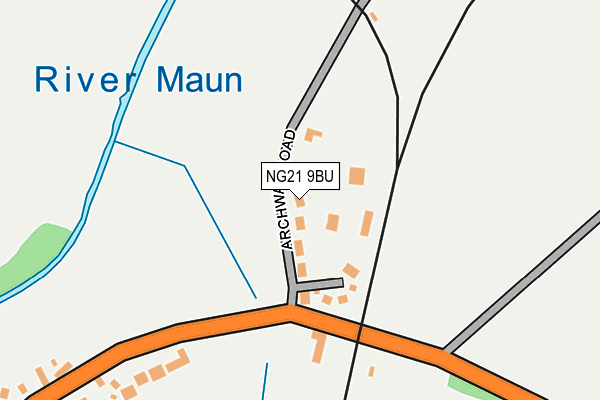 NG21 9BU map - OS OpenMap – Local (Ordnance Survey)