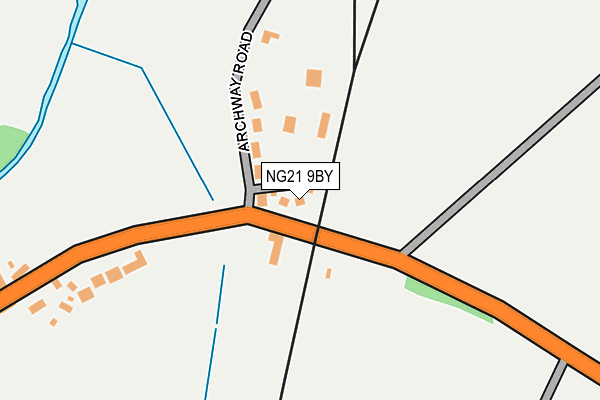 NG21 9BY map - OS OpenMap – Local (Ordnance Survey)