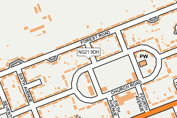 NG21 9DH map - OS OpenMap – Local (Ordnance Survey)