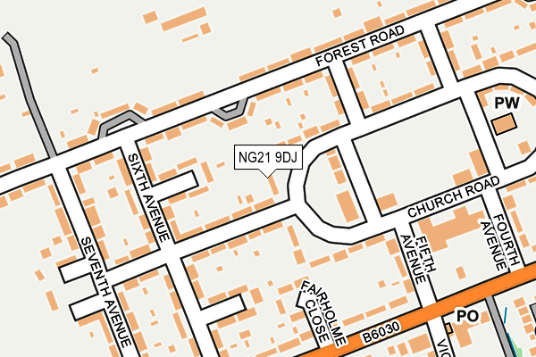 NG21 9DJ map - OS OpenMap – Local (Ordnance Survey)