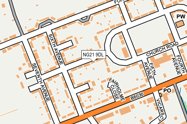 NG21 9DL map - OS OpenMap – Local (Ordnance Survey)