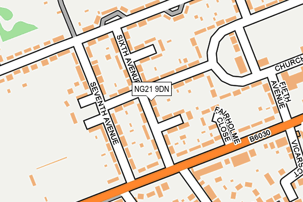 NG21 9DN map - OS OpenMap – Local (Ordnance Survey)