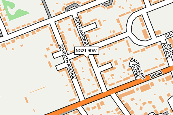 NG21 9DW map - OS OpenMap – Local (Ordnance Survey)